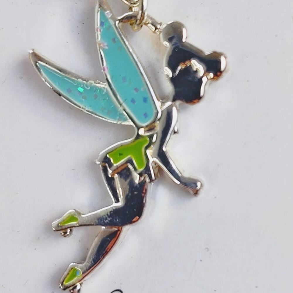 Disney Tinker Bell Necklace and Earring Set Silver Tone NIB - Picture 6 of 9